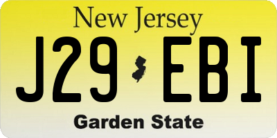 NJ license plate J29EBI