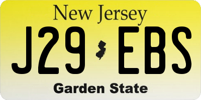 NJ license plate J29EBS