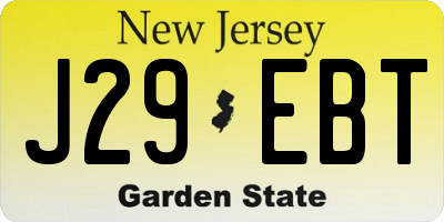 NJ license plate J29EBT