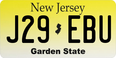 NJ license plate J29EBU