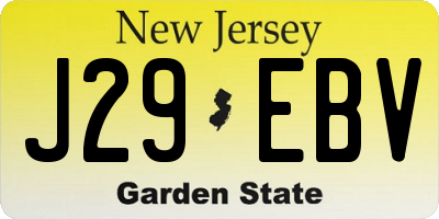 NJ license plate J29EBV