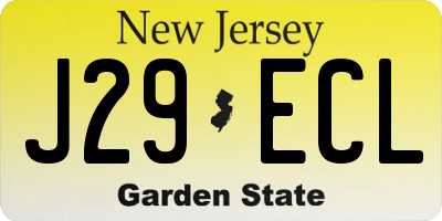 NJ license plate J29ECL