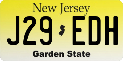 NJ license plate J29EDH