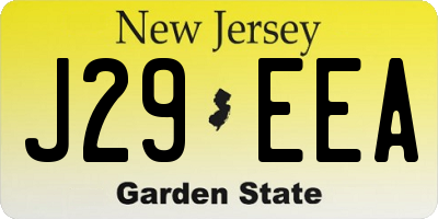 NJ license plate J29EEA