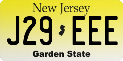 NJ license plate J29EEE