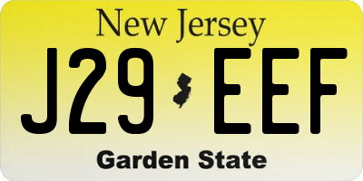 NJ license plate J29EEF