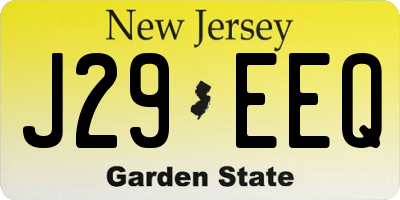 NJ license plate J29EEQ
