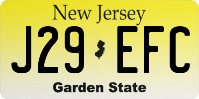 NJ license plate J29EFC