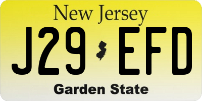 NJ license plate J29EFD