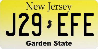 NJ license plate J29EFE