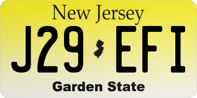 NJ license plate J29EFI