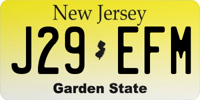 NJ license plate J29EFM