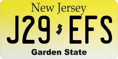 NJ license plate J29EFS
