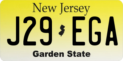 NJ license plate J29EGA