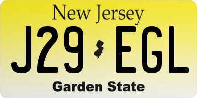 NJ license plate J29EGL