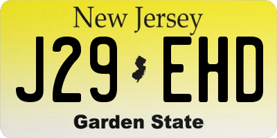 NJ license plate J29EHD
