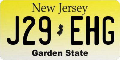 NJ license plate J29EHG