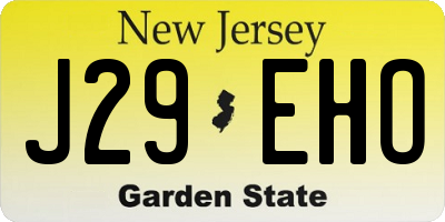 NJ license plate J29EHO