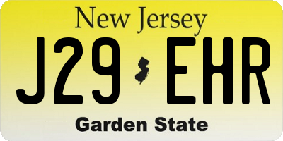 NJ license plate J29EHR