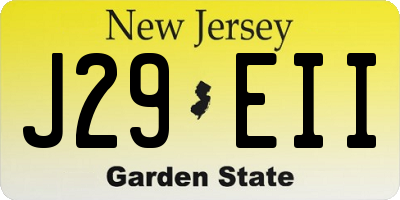 NJ license plate J29EII