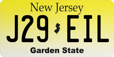 NJ license plate J29EIL