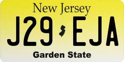 NJ license plate J29EJA