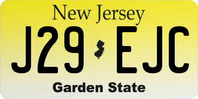 NJ license plate J29EJC