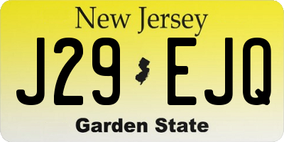 NJ license plate J29EJQ