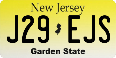 NJ license plate J29EJS