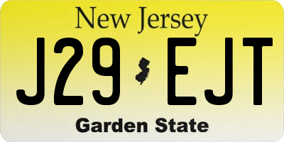 NJ license plate J29EJT