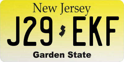NJ license plate J29EKF