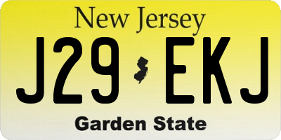 NJ license plate J29EKJ