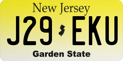 NJ license plate J29EKU