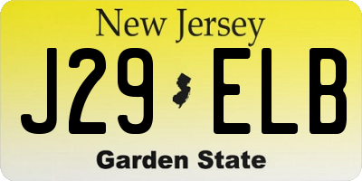 NJ license plate J29ELB