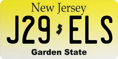NJ license plate J29ELS