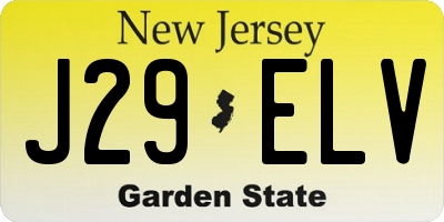 NJ license plate J29ELV