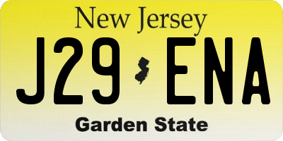 NJ license plate J29ENA