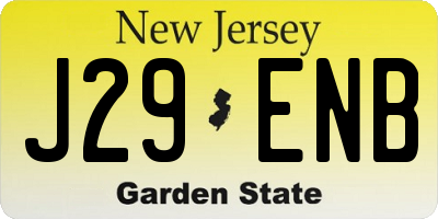 NJ license plate J29ENB