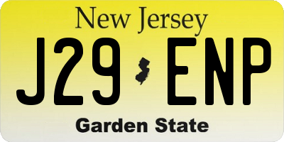 NJ license plate J29ENP