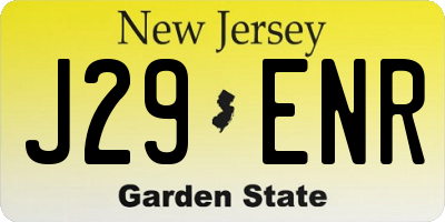 NJ license plate J29ENR