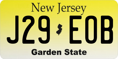 NJ license plate J29EOB