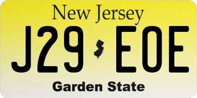 NJ license plate J29EOE