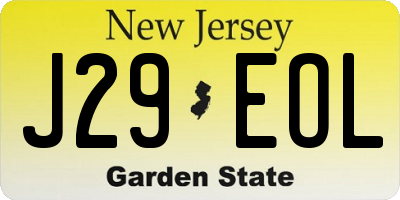 NJ license plate J29EOL
