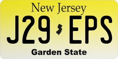 NJ license plate J29EPS