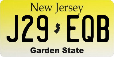NJ license plate J29EQB