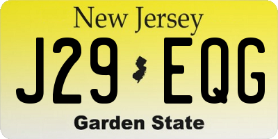 NJ license plate J29EQG