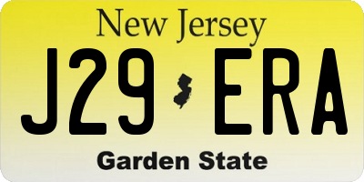 NJ license plate J29ERA
