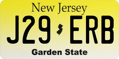 NJ license plate J29ERB
