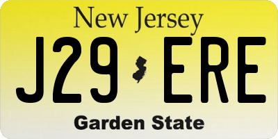 NJ license plate J29ERE