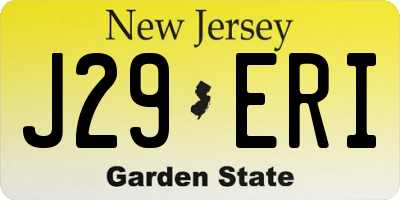 NJ license plate J29ERI